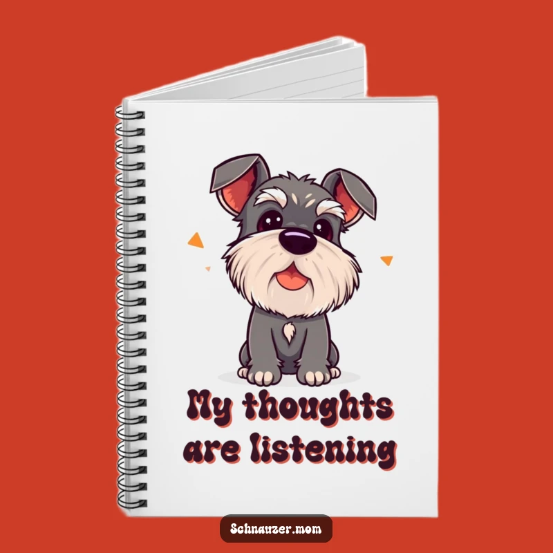 Funny Kawaii Schnauzer Notebook: Head Tilt Listening Dog, Journal Gift