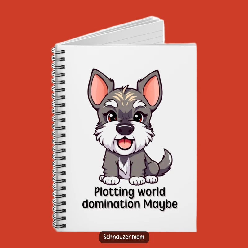 Funny Schnauzer Lady Notebook - Smirk & Wagging Tail, Jot Down Laughs Gift
