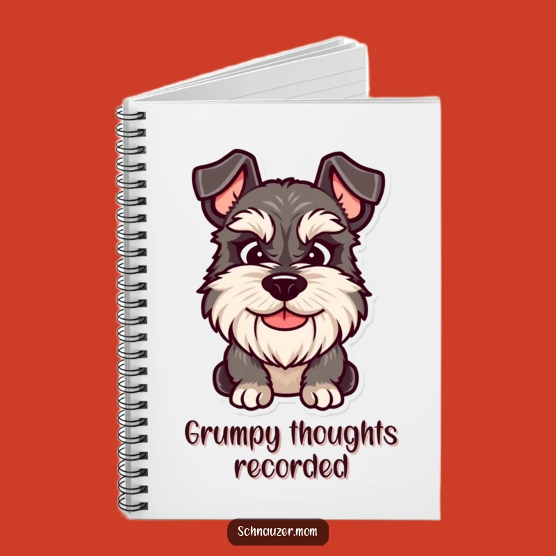 Funny Grumpy Schnauzer Smile Notebook - Journal Relatable Dog Thoughts.