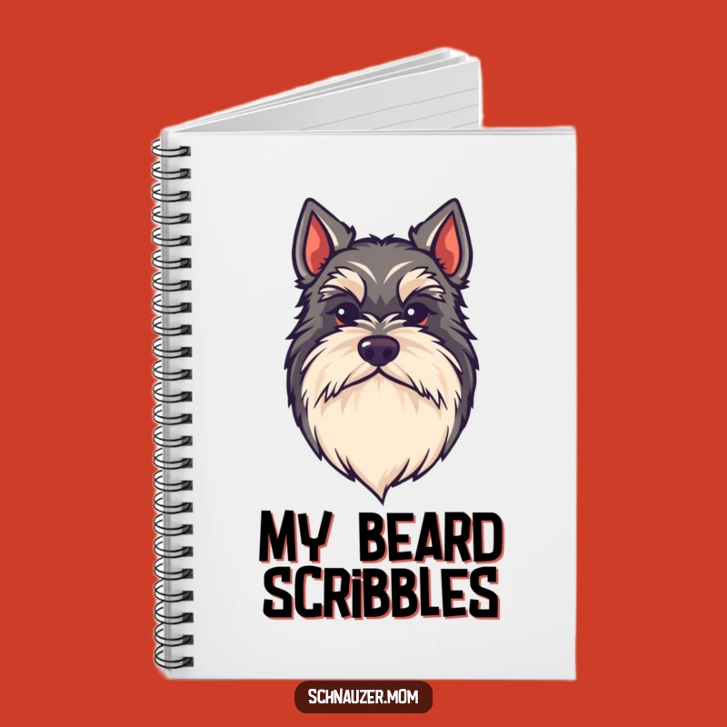 Funny Kawaii Schnauzer Beard Notebook - Stylish Dog Journal