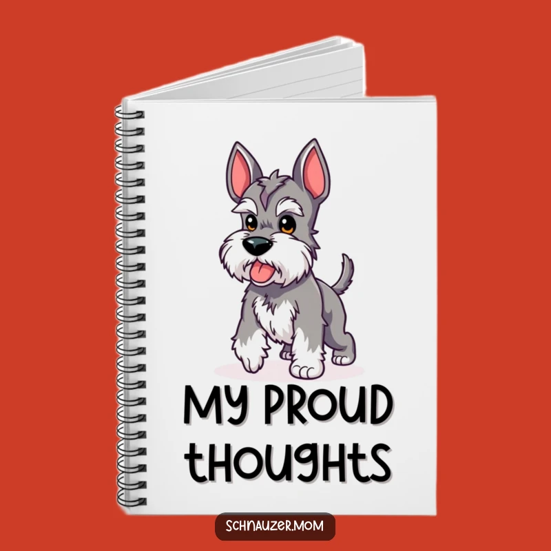 Funny Kawaii Schnauzer Notebook - Proud Strut Stubby Tail Journal Gift