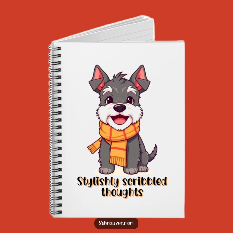 Funny Schnauzer Scarf Smile Notebook: Delighted Dog Journal, Cheerful Gift for Ideas
