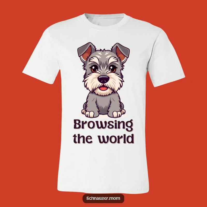 Funny Kawaii Schnauzer T-Shirt: Curious Brows, Playful Dog Shirt Gift