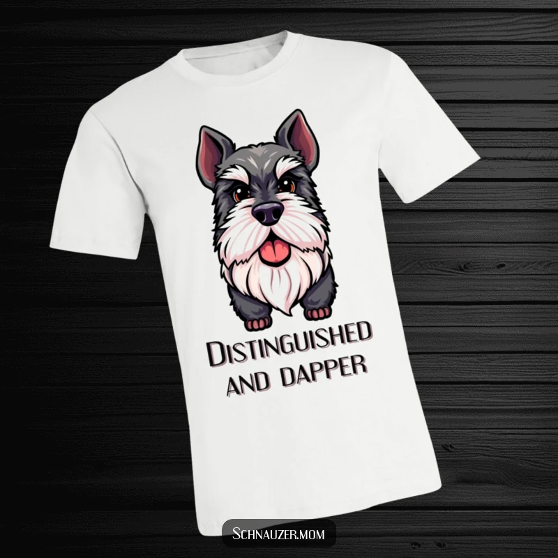 Funny Schnauzer T-shirt with a proud dog sporting a distinguished beard, perfect for showing off sophisticated canine appreciation.