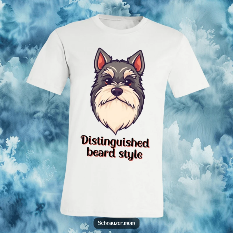 Funny kawaii Schnauzer t-shirt, a dog with a large, bushy beard, exuding charm and humor, perfect for dog lovers and gifting.
