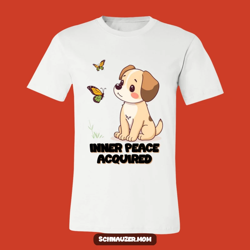 Funny Dog Butterfly Watching T-Shirt - Comical Pup Tee for Animal Lovers Gift