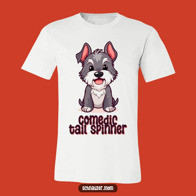 Funny Kawaii Schnauzer Comical Pose T-Shirt - Playful Dog Tee