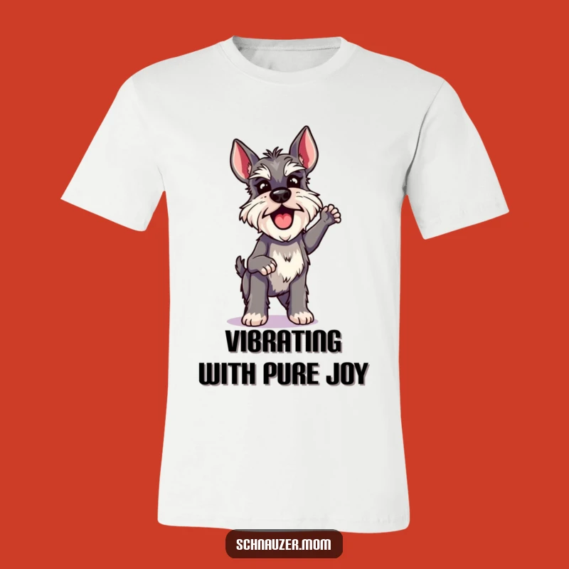 Funny Schnauzer Lady T-Shirt: Excited Shake, Lively Dog Tee