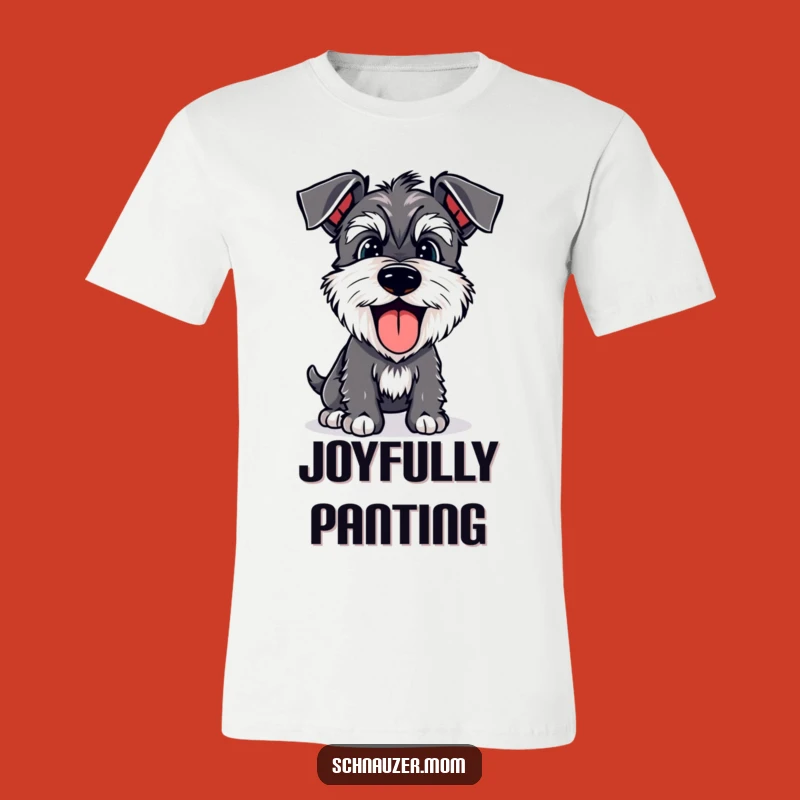 Funny Schnauzer Panting T-Shirt: Happy Dog's Tongue Out Joy - Great Tee
