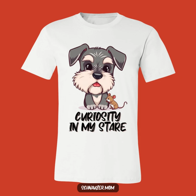 Funny Schnauzer T-Shirt - Bushy Eyebrows & Mouse - Cute Dog Gift