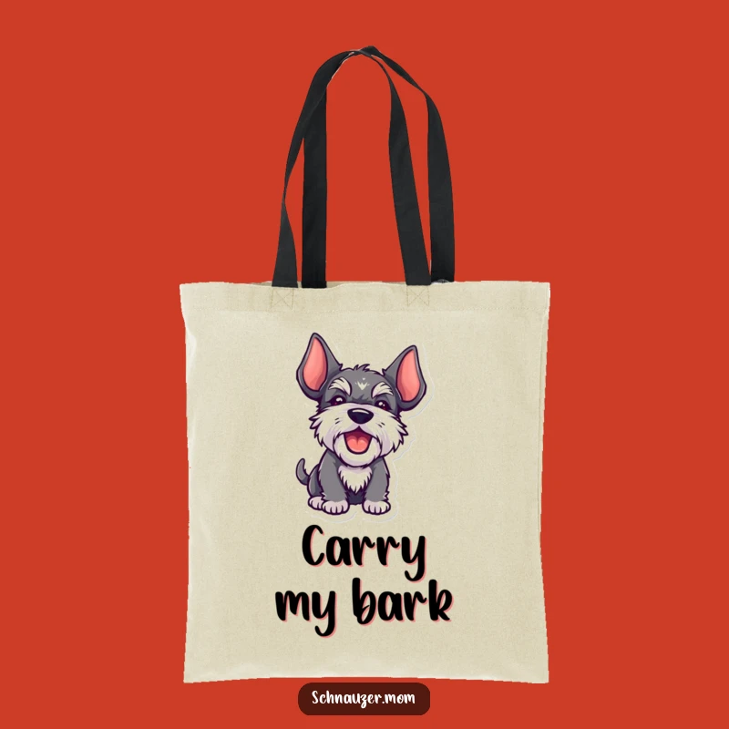 Funny Kawaii Schnauzer Tote Bag - Durable Dog Art, Ideal Gift