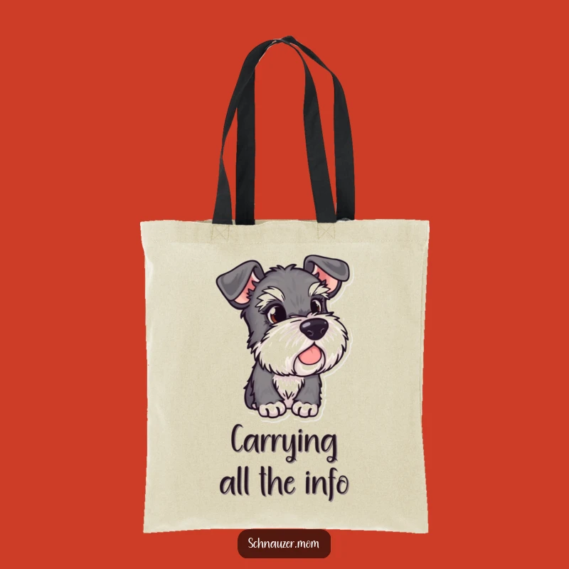 Funny Alert Schnauzer Ears Tote Bag - Observant Dog Shopping Gift.
