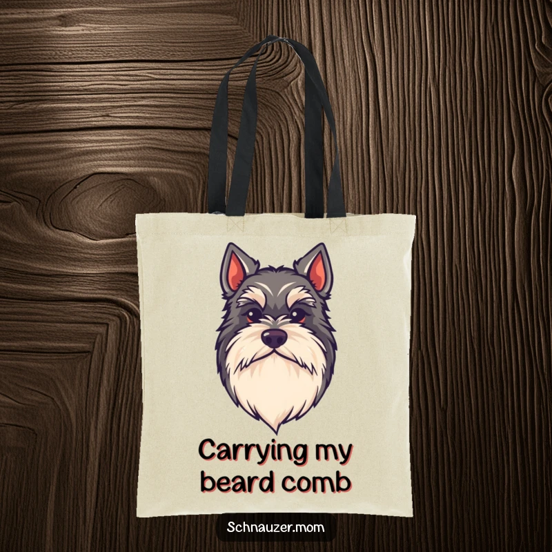 Funny kawaii Schnauzer tote bag, a dog with a large, bushy beard, stylish and practical for carrying essentials, excellent gift.