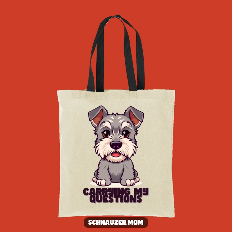 Funny Kawaii Schnauzer Tote Bag: Curious Brows for Your Daily Haul