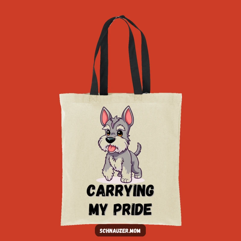 Funny Kawaii Schnauzer Tote Bag - Proud Strut Stubby Tail Carryall Gift