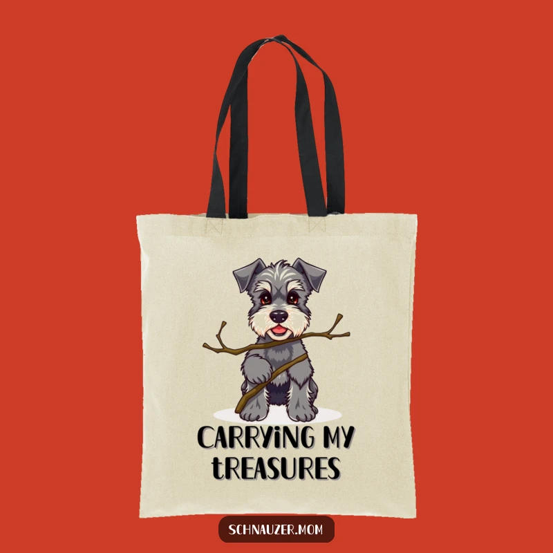 Funny Kawaii Schnauzer Twig Tote Bag - Carry Your Treasures Proudly