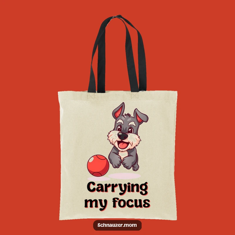 Funny Schnauzer Ball Chase Tote Bag - Practical Playful Dog Accessory