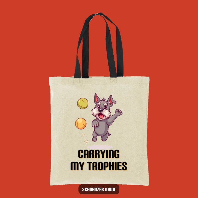 Funny Schnauzer Dog Tote Bag: Carry Your Fun Playful Pup